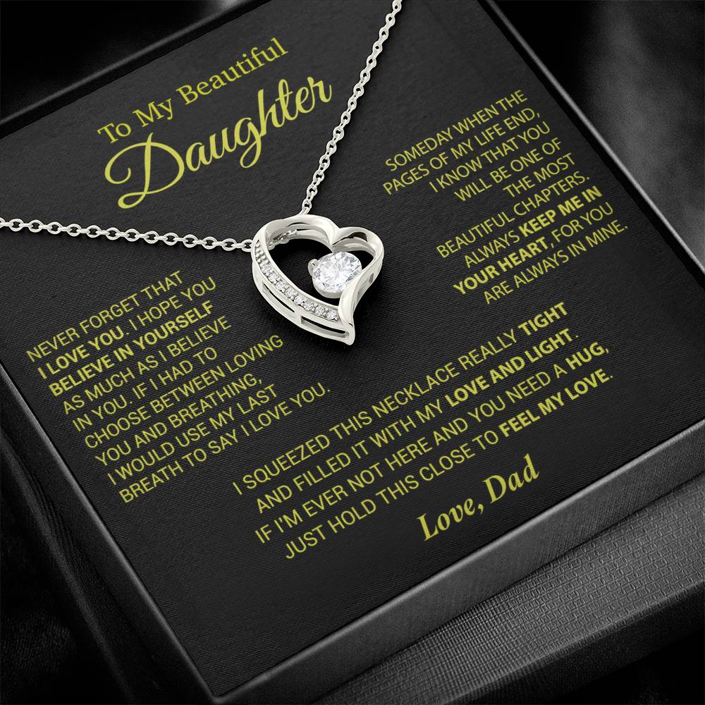 To My Daughter Necklace, Daughter Father Necklace, Daughter Gift From Dad 6_9_xanh