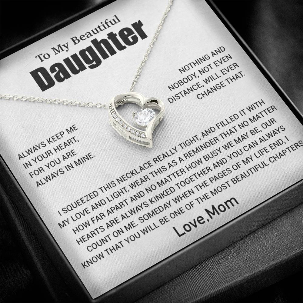 To My Daughter Necklace, Daughter Mother Necklace, Daughter Gift From Mom 2_6_White