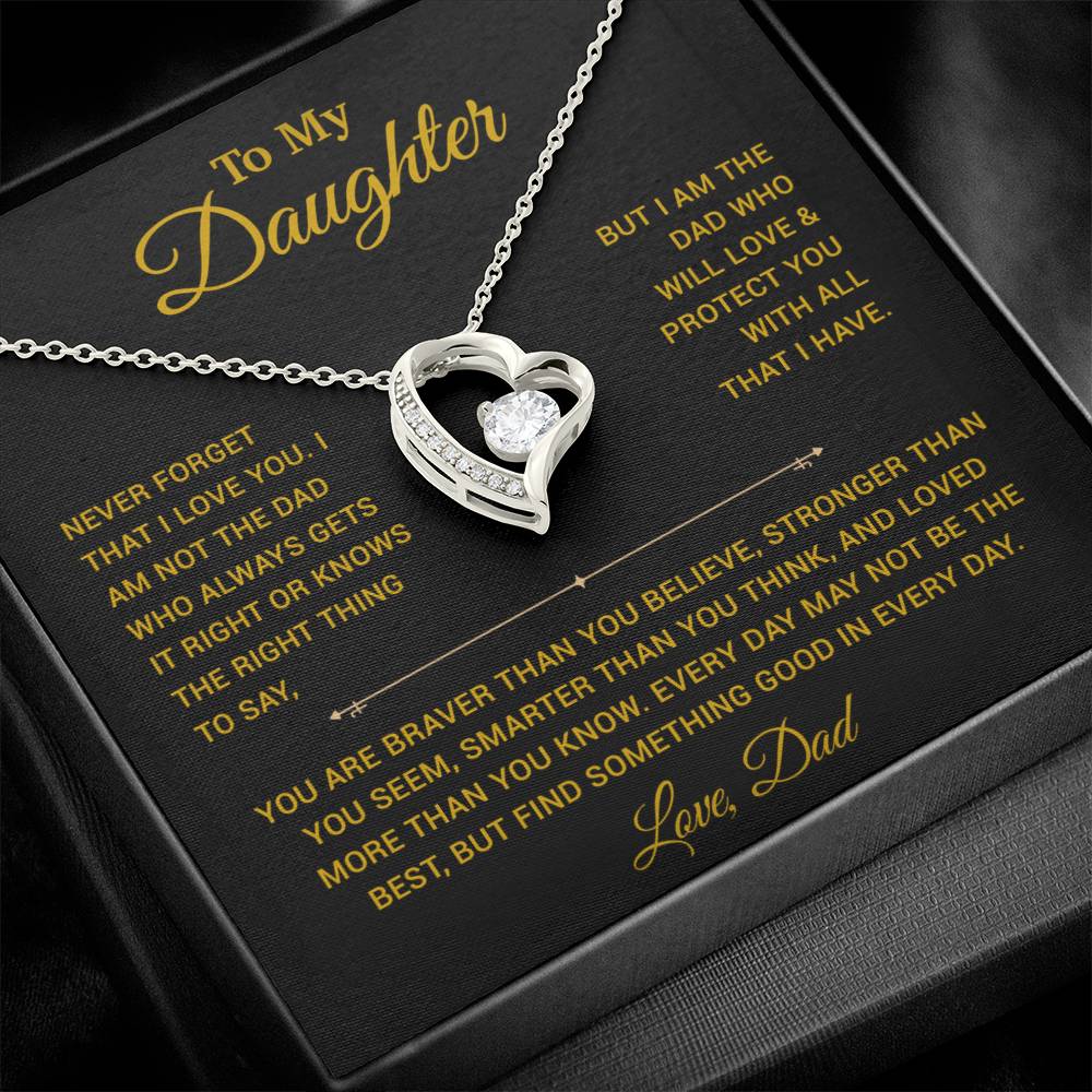 To My Daughter Necklace, Gift for Daughter from Dad, Father Daughter Necklace 25_3_Gold