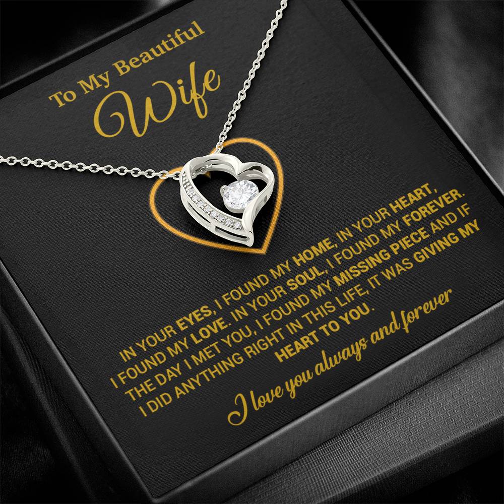 To My Wife Necklace, Gift For Wife, Anniversary Gift For Wife, Necklace For Wife 5_2_Gold