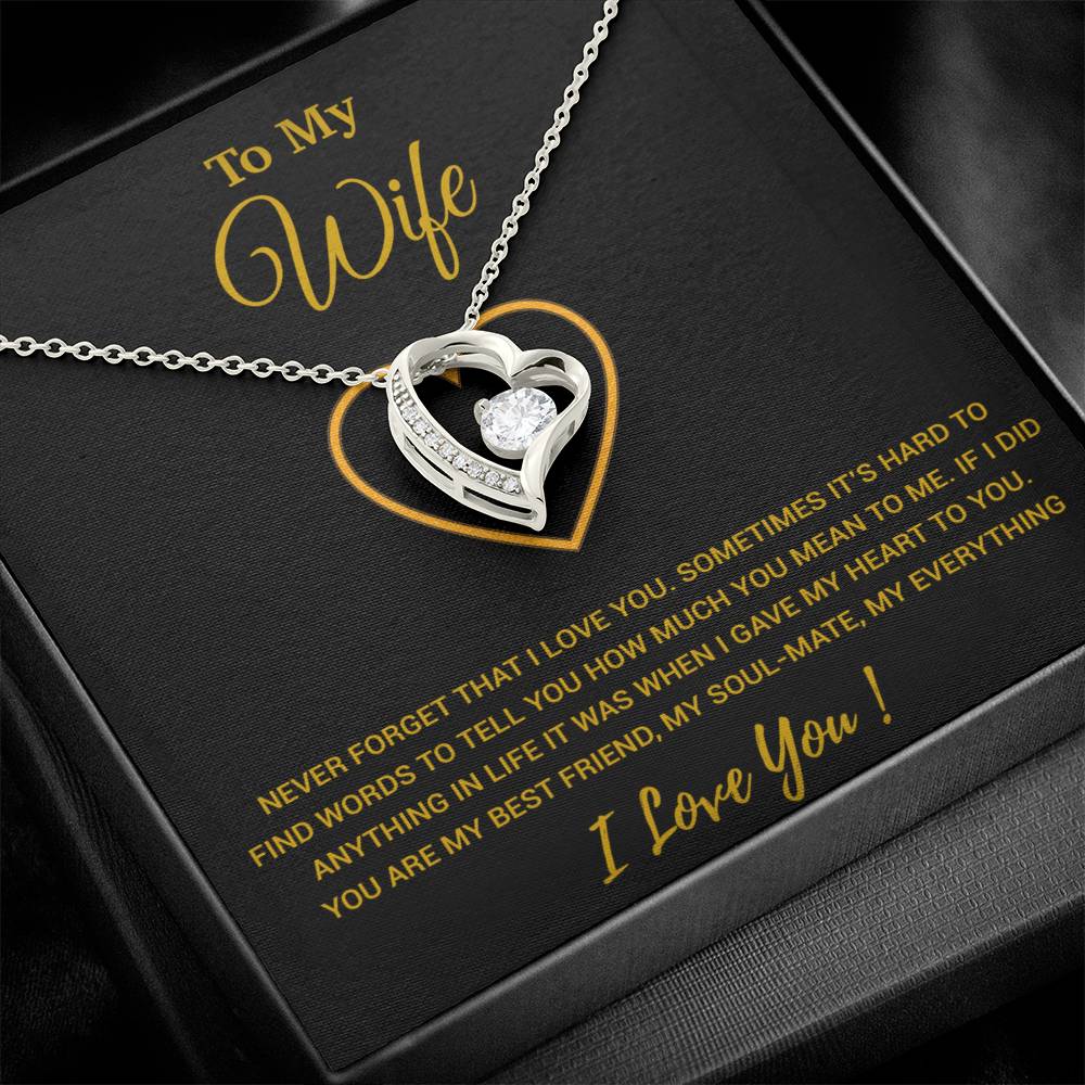 To My Wife Necklace, Christmas Gifts For Women, Anniversary Gift For Wife 2_1_Gold
