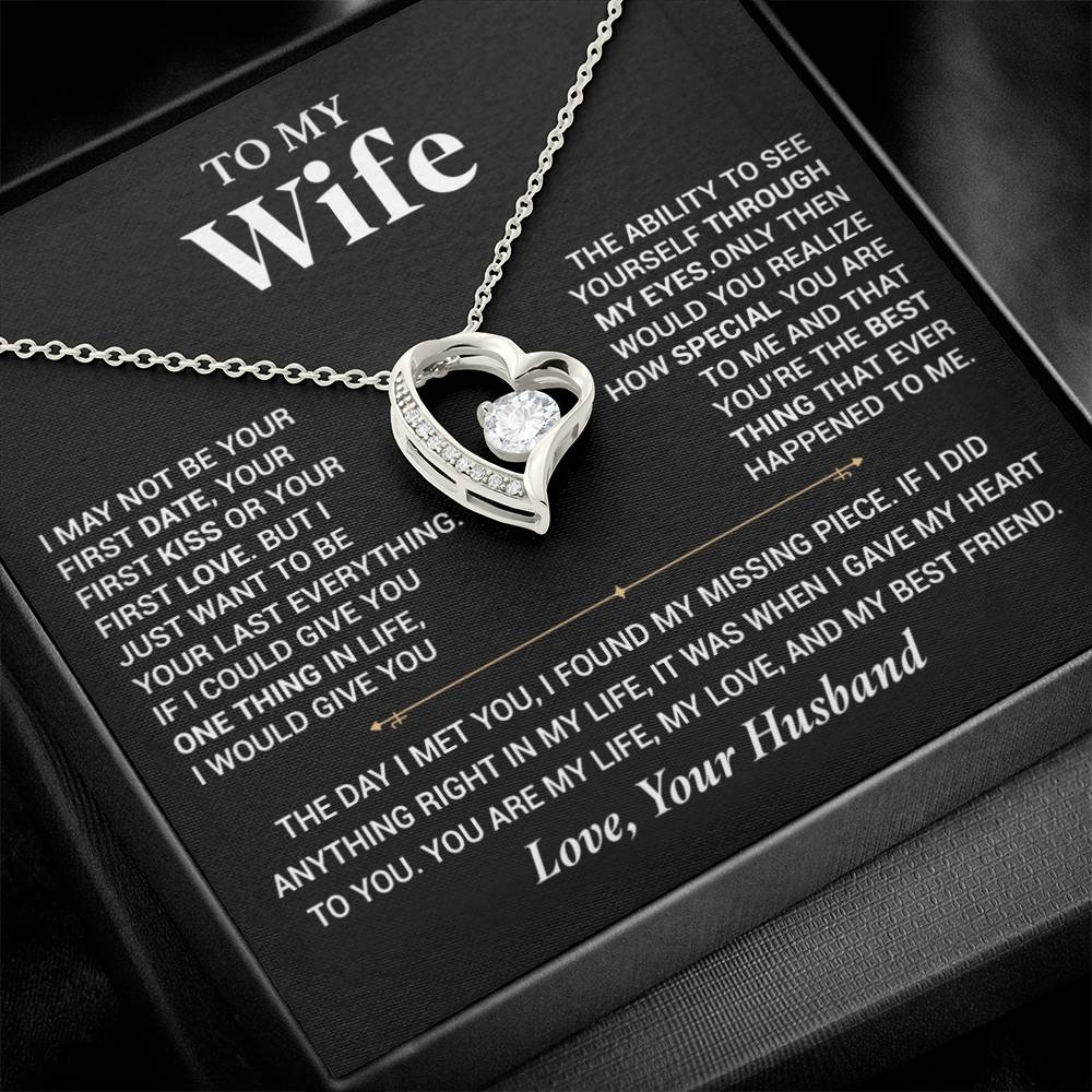 To My Wife Necklace, Christmas Gift For Wife, Christmas Gifts For Her, Wife Gift_ Black