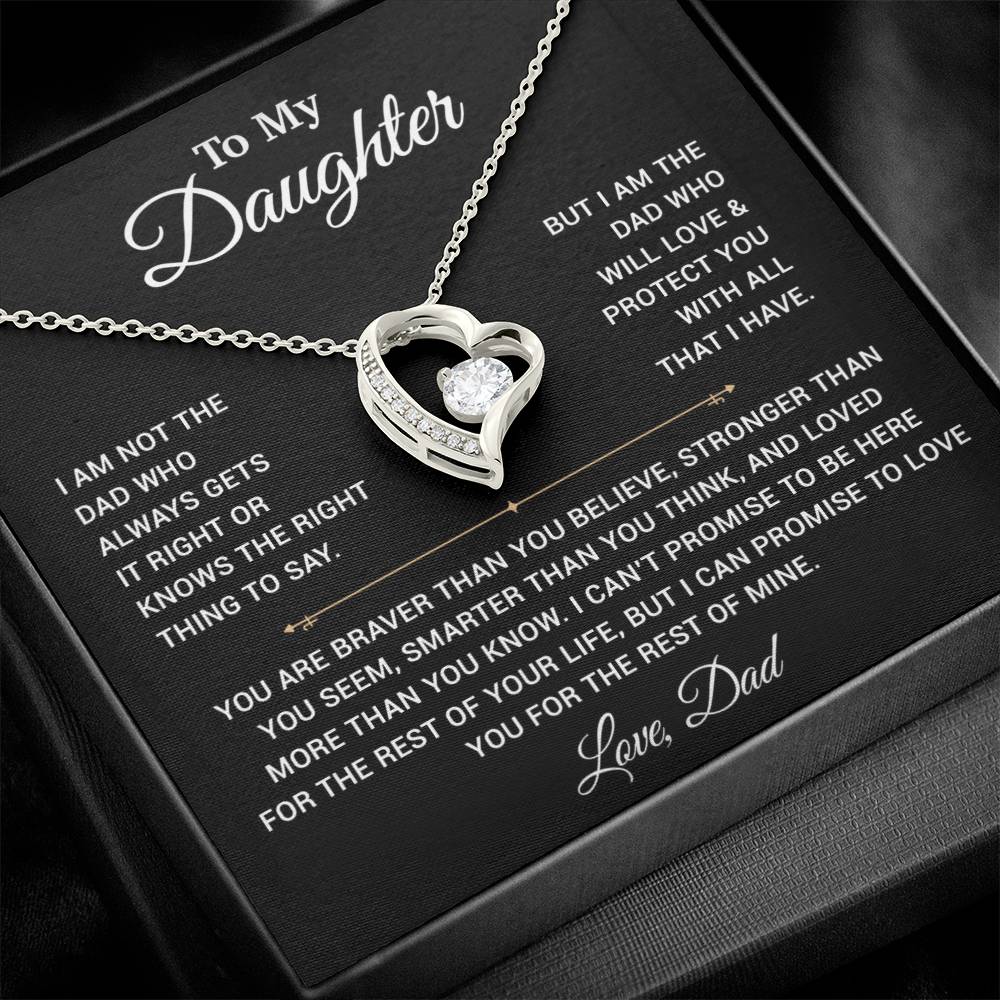 To My Daughter Necklace, Gift for Daughter from Dad, Father Daughter Necklace 3_4_Black