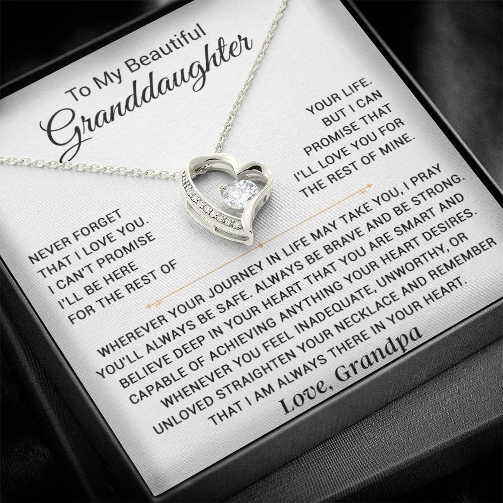 To My Granddaughter Necklace, Granddaughter Gift from Grandpa, Christmas Gift