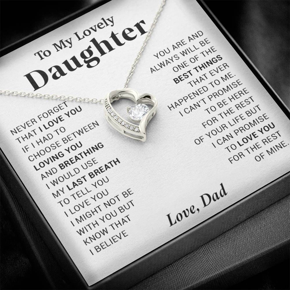 To My Lovely Daughter Necklace, Necklace for Daughter  from Dad, Daughter Necklace, Gift for Daughter