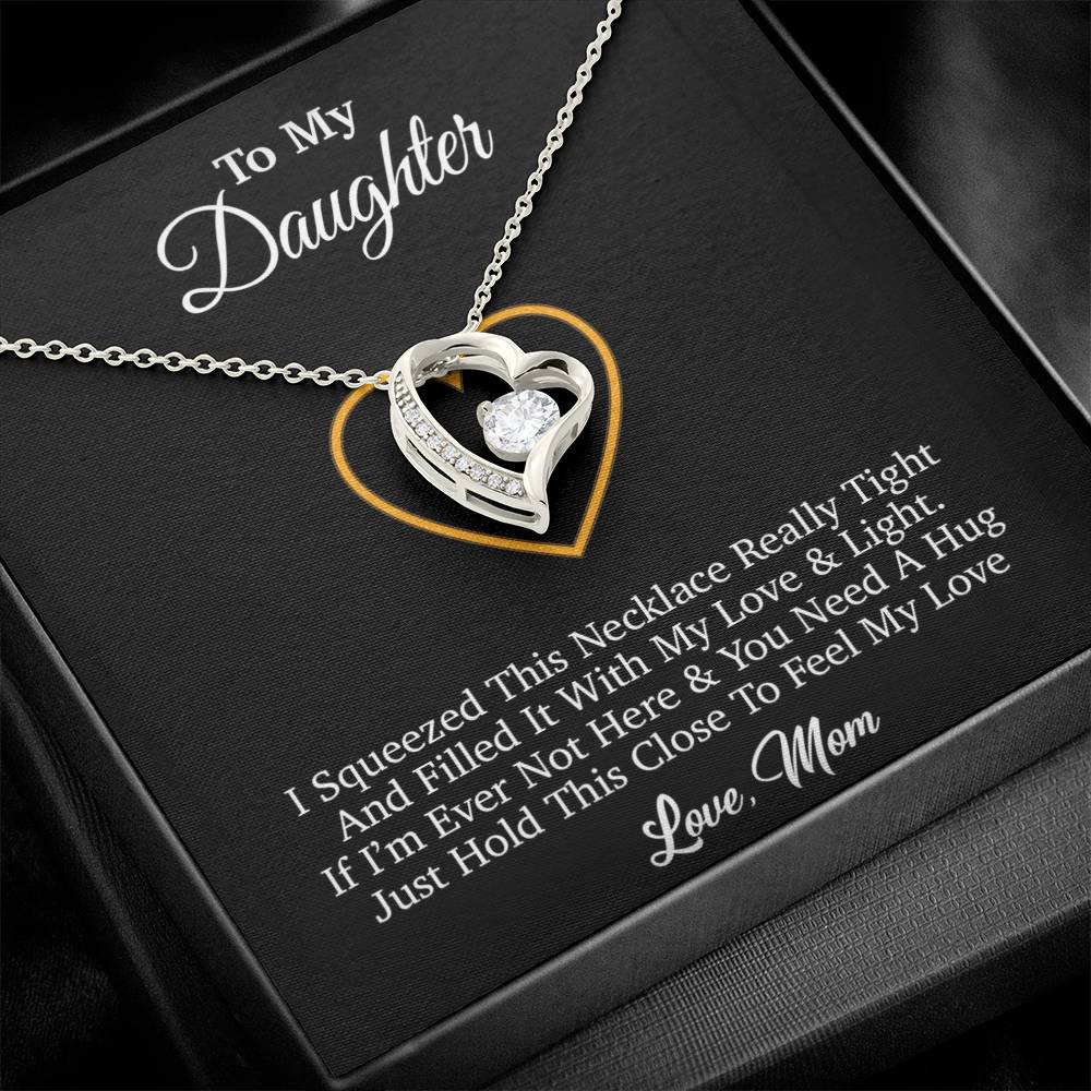 To My Daughter Necklace, Gift for Daughter from mom, Daughter mother Necklace 1_4_Black
