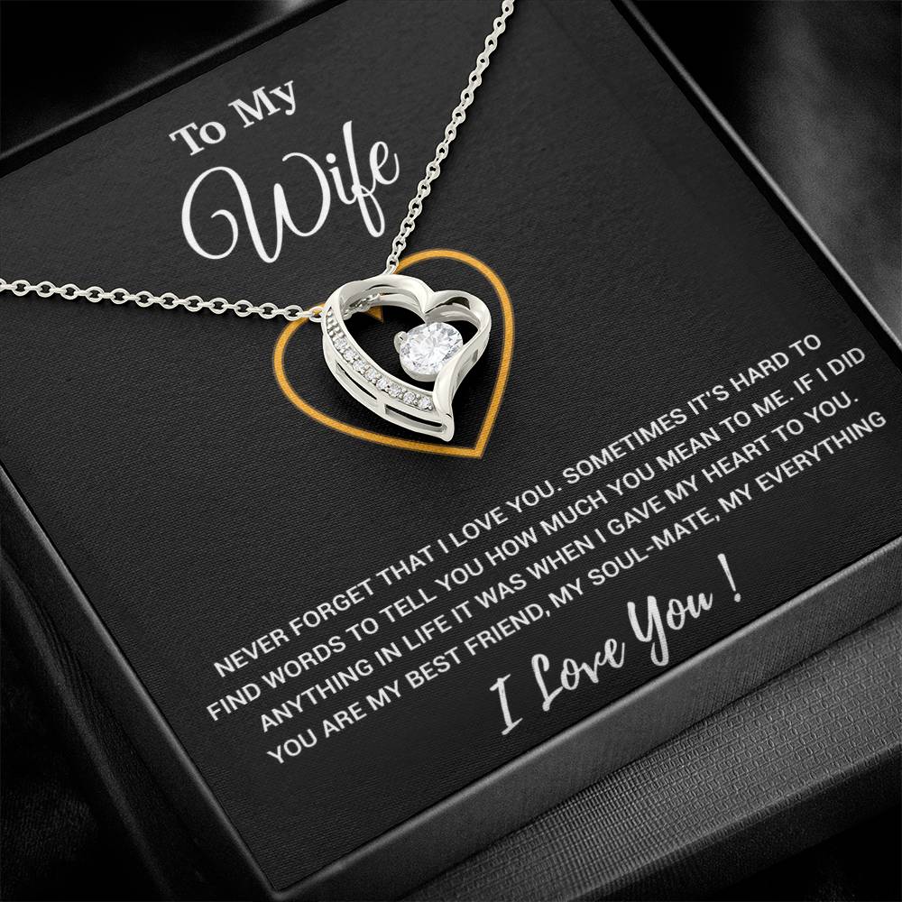 To My Wife Necklace, Christmas Gifts For Women, Anniversary Gift For Wife 2_1_Black