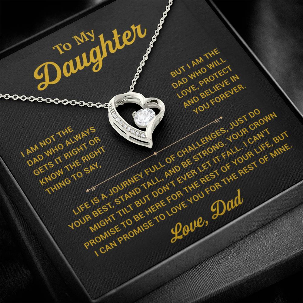 To My Daughter Necklace, Gift for Daughter from Dad, Father Daughter Necklace 24_12_Gold