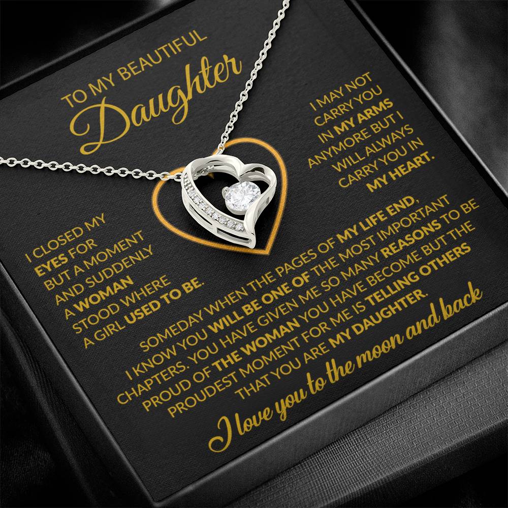 To My Daughter Necklace, Gift For Daughter From Dad, Daughter Father Necklace 9_12_Gold