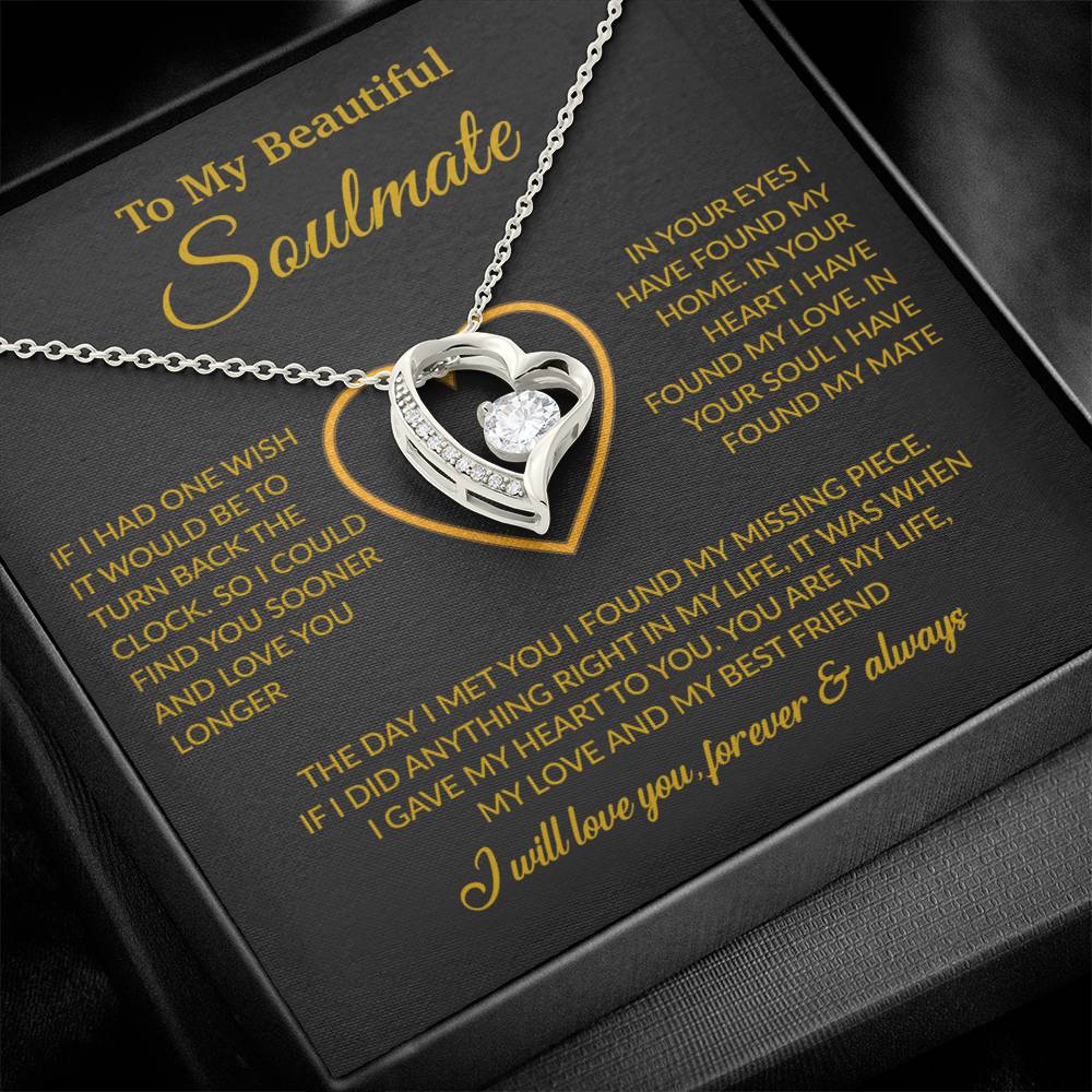 To My Soulmate Necklace, Anniversary Gift For Wife, Valentine Gift for Wife 17_12_Gold