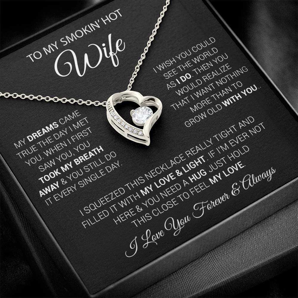 To My Smokin' Hot Wife Necklace, Necklace for Wife, Anniversary Gift