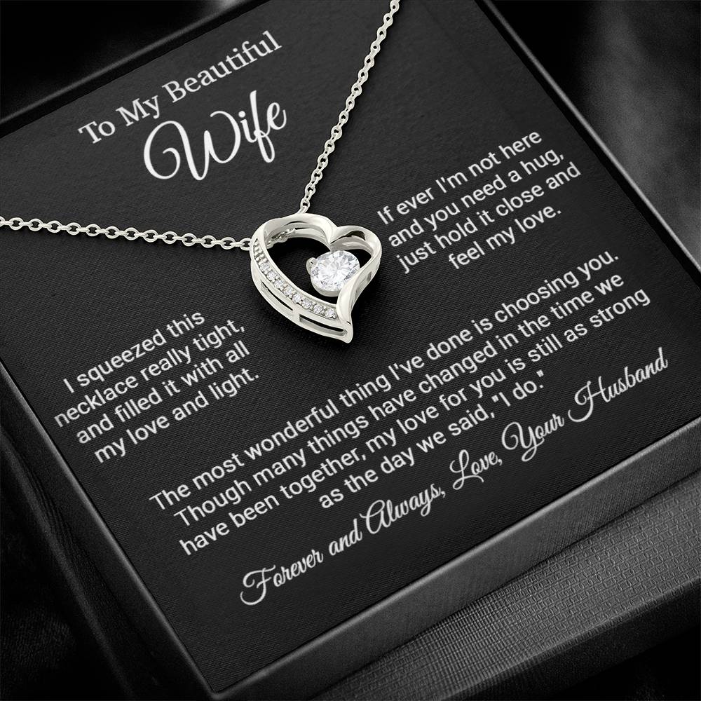 To My Wife Necklace, Gift For Wife, Valentine Day Gift, Birthday Gift_Black