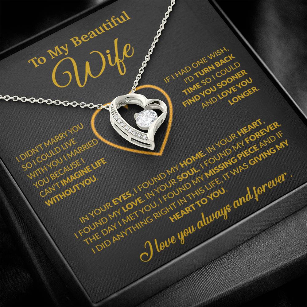 To My Wife Necklace, Wife Gift from Husband, Christmas Gift 8_12_Gold