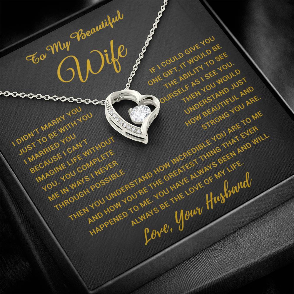 To My Wife Necklace, Gift For Wife, Anniversary Gift For Wife, Necklace For Wife 19_5_Gold