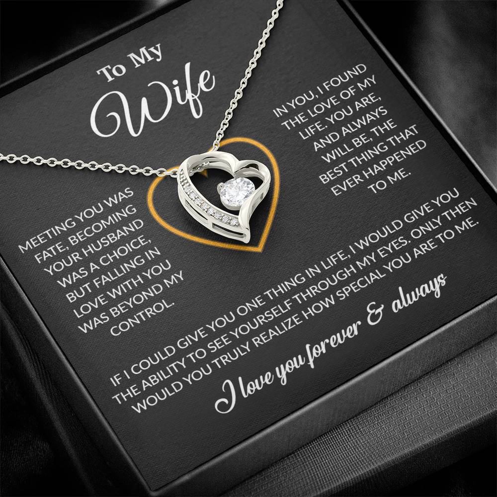 To My Wife Necklace, Gift For Wife, Anniversary Gift For Wife, Necklace For Wife 25_2_Black