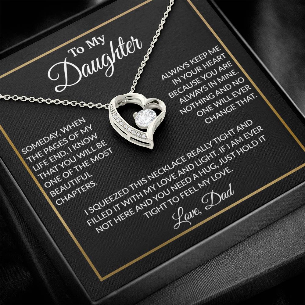 To My Daughter Necklace, Gift For Daughter From Dad, Daughter Father Necklace 5_12_Black