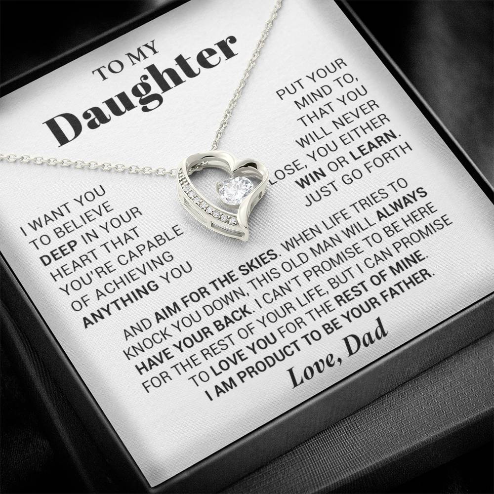 To My Daughter Necklace from Dad, Daughter Dad Necklace, Gifts for Daughter 23_10_White