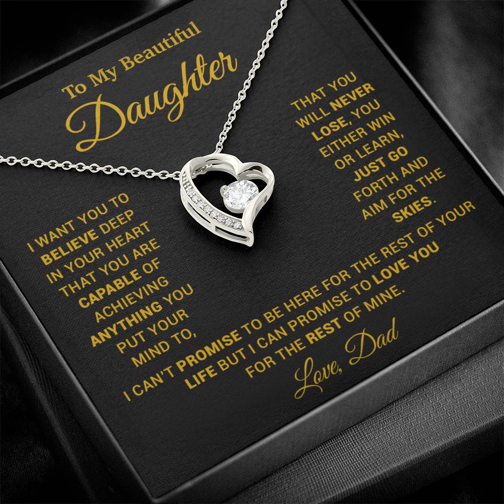 To My Daughter Necklace, Gift for Daughter from Dad, Father Daughter Necklace 26_2_Gold