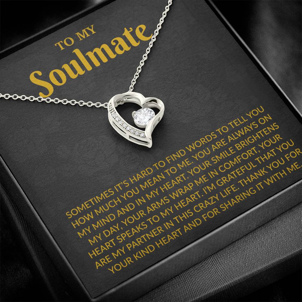 To My Soulmate Necklace, Anniversary Gift for Her, Gifts for Wife, Gifts for Girlfriend_Gold
