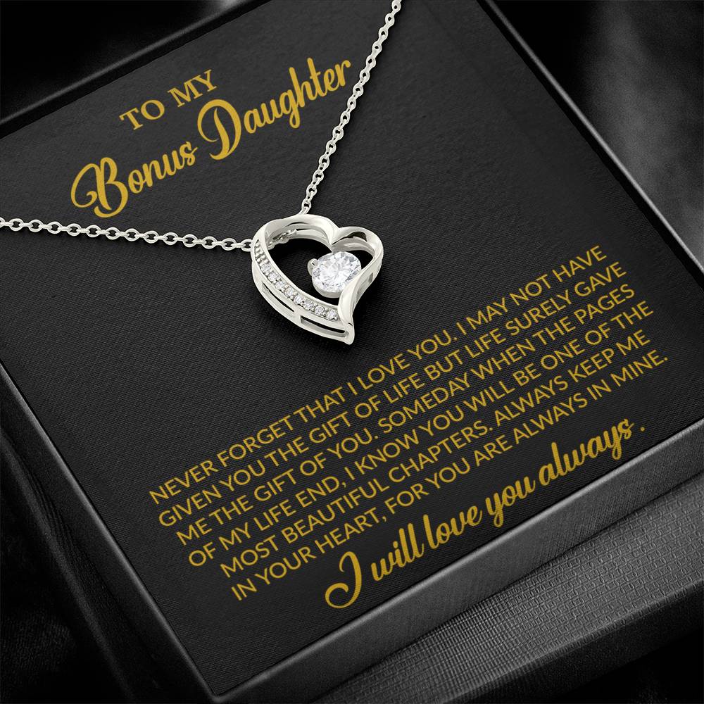 To My Bonus Daughter Necklace, Gift for Bonus Daughter, Step Daughter Birthday 4_10_Gold