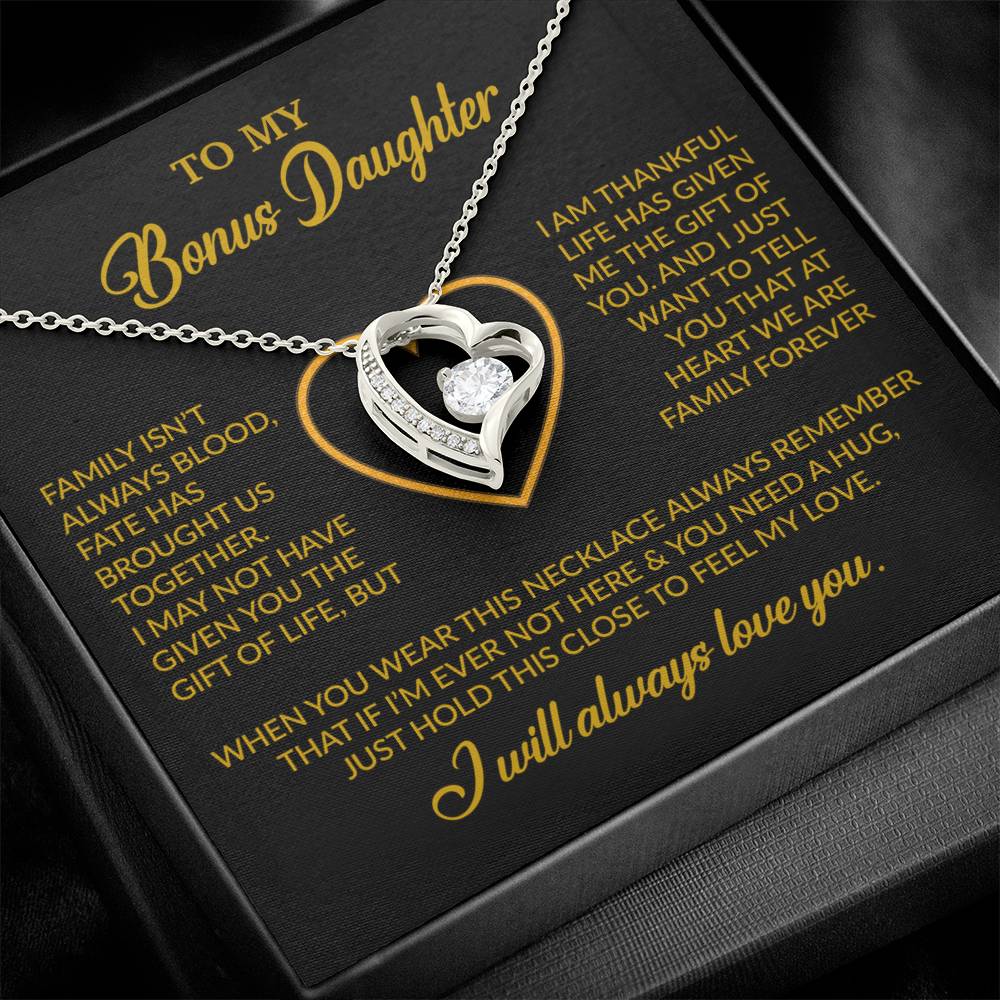 To My Bonus Daughter Necklace, Gift for Bonus Daughter, Step Daughter Birthday 24_12_Gold