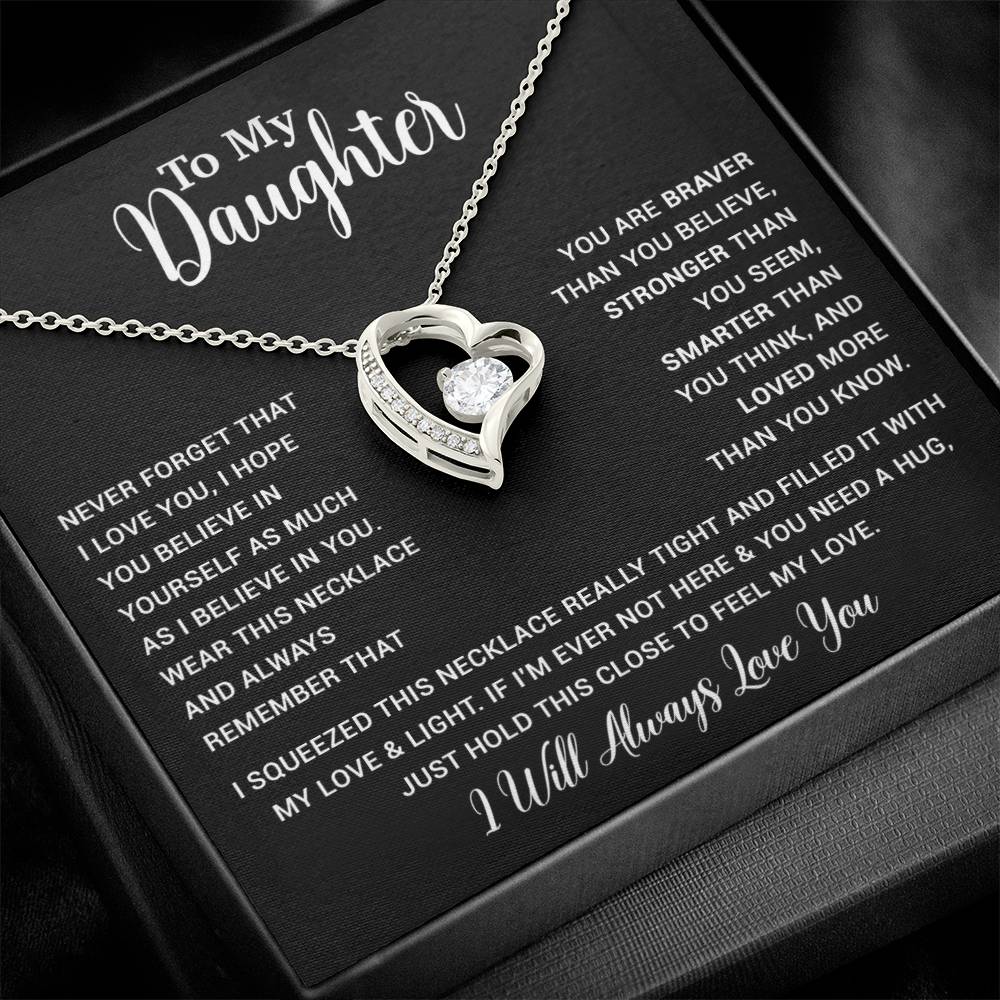 To My Daughter Necklace Gift for Daughter from Dad,Daughter Father Necklace 16_4_Black