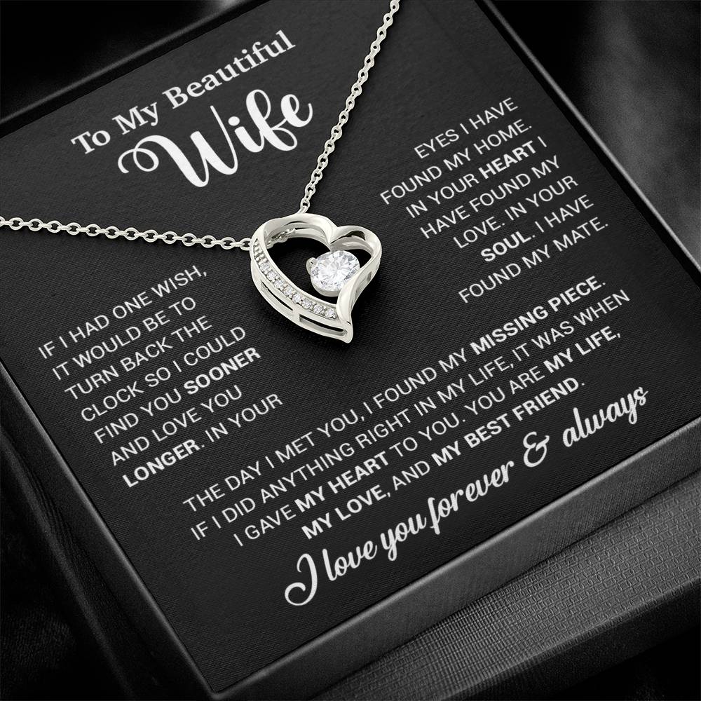 To My Wife Necklace, Wife Gift From Husband, Wife Husband Necklace, Christmas Gift 28_10_Black