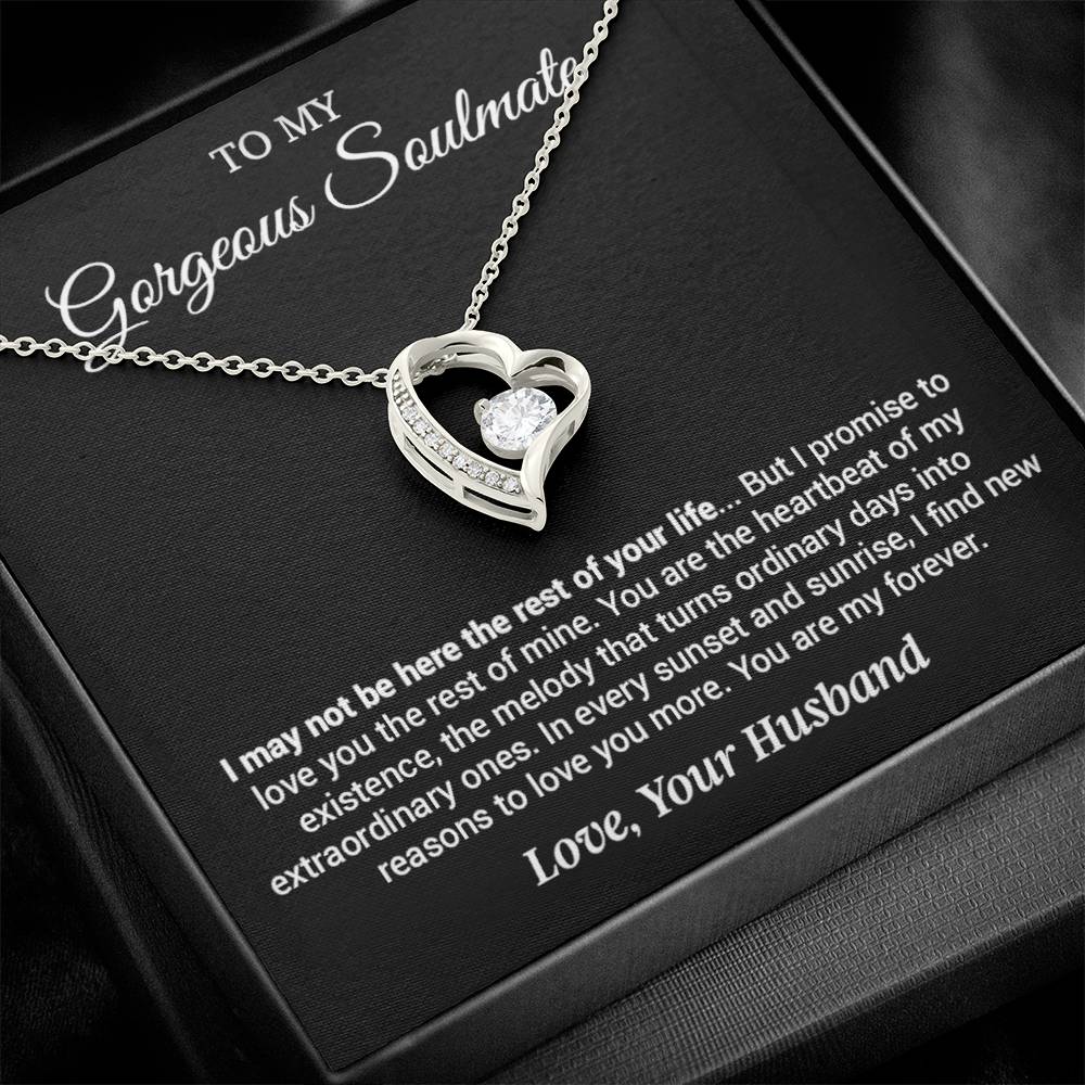 To My Gorgeous Soulmate Necklace, Girlfriend,  Anniversary Gift, Valentine's Gift for Wife