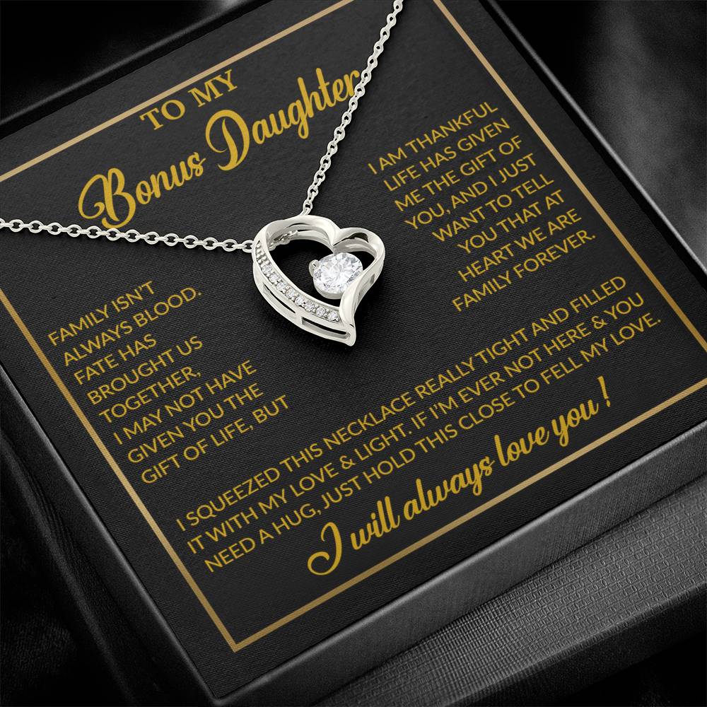 To My Bonus Daughter Necklace, Gift for Bonus Daughter, Step Daughter Birthday 3_12_Gold
