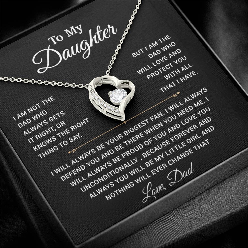 To My Daughter Necklace, Gift for Daughter from Dad, Father Daughter Necklace 23_11_Black
