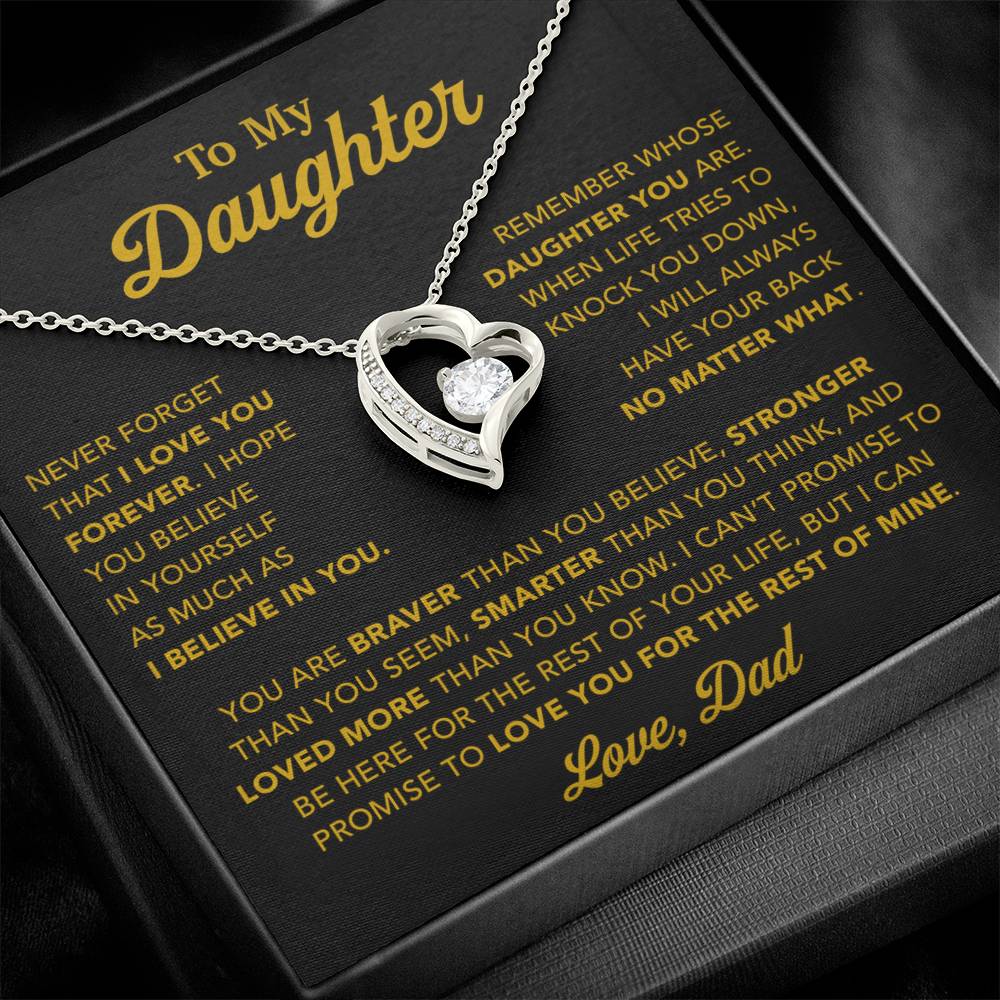 To My Daughter Necklace, Gift for Daughter from Dad, Father Daughter Necklace 30_11_Gold