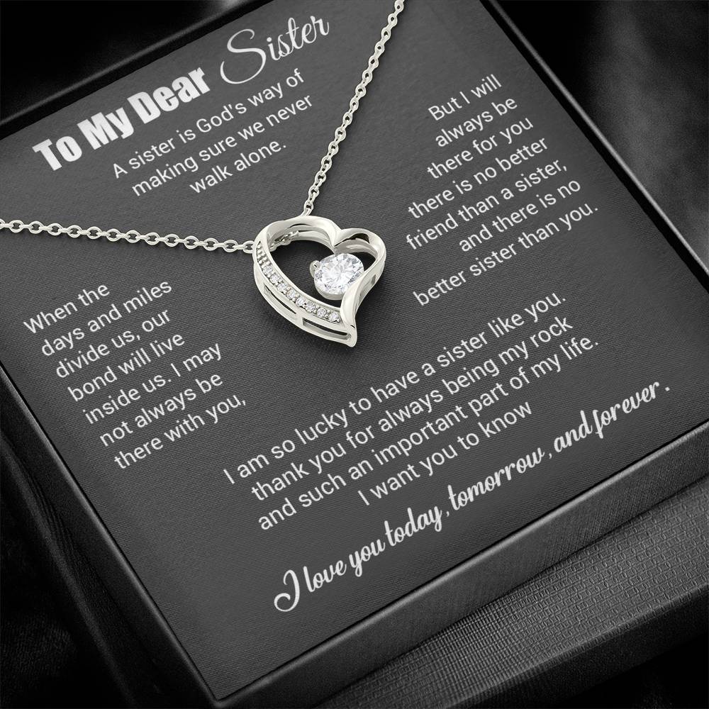 To My Sister Necklace, Brother to Sister, Birthday gift For Sister from Brother 3_4_Gray