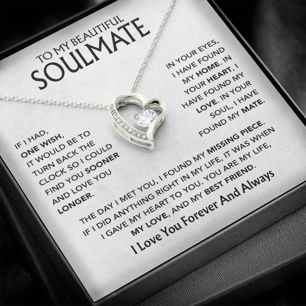 To My Soulmate Necklace, Gift For Soulmate, Anniversary Gift, Birthday Gift 3_5_White