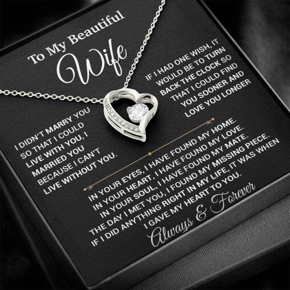 To My Wife Necklace, Christmas Gifts For Women, Anniversary Gift For Wife 12_9_Black
