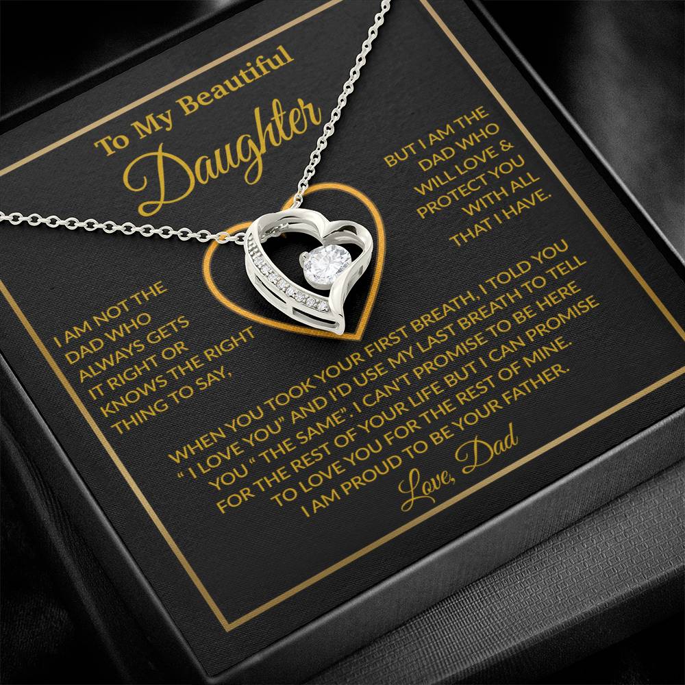To My Daughter Necklace, Gift For Daughter From Dad, Daughter Father Necklace 12_1_Gold