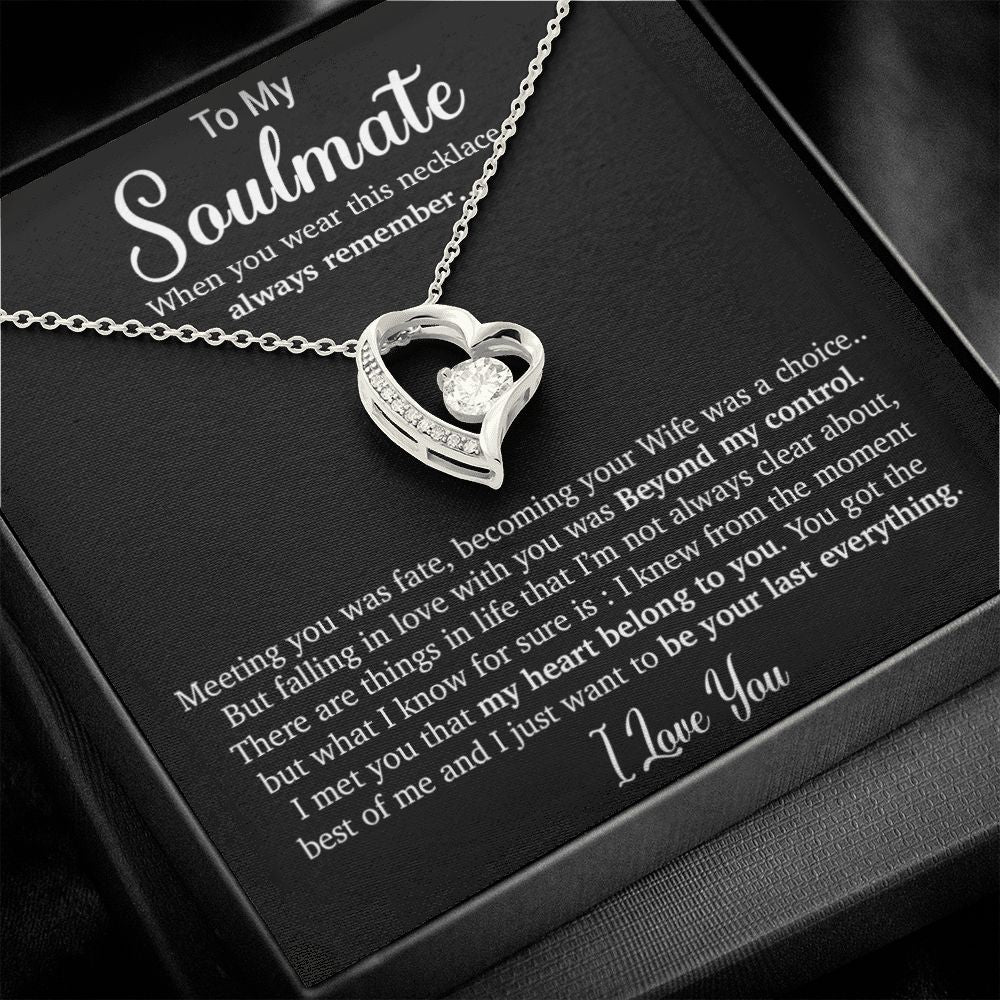 To My Soulmate Necklace, Anniversary Gift, Sentimental Gift, Soulmate Jewelry, Valentine's Day Gift