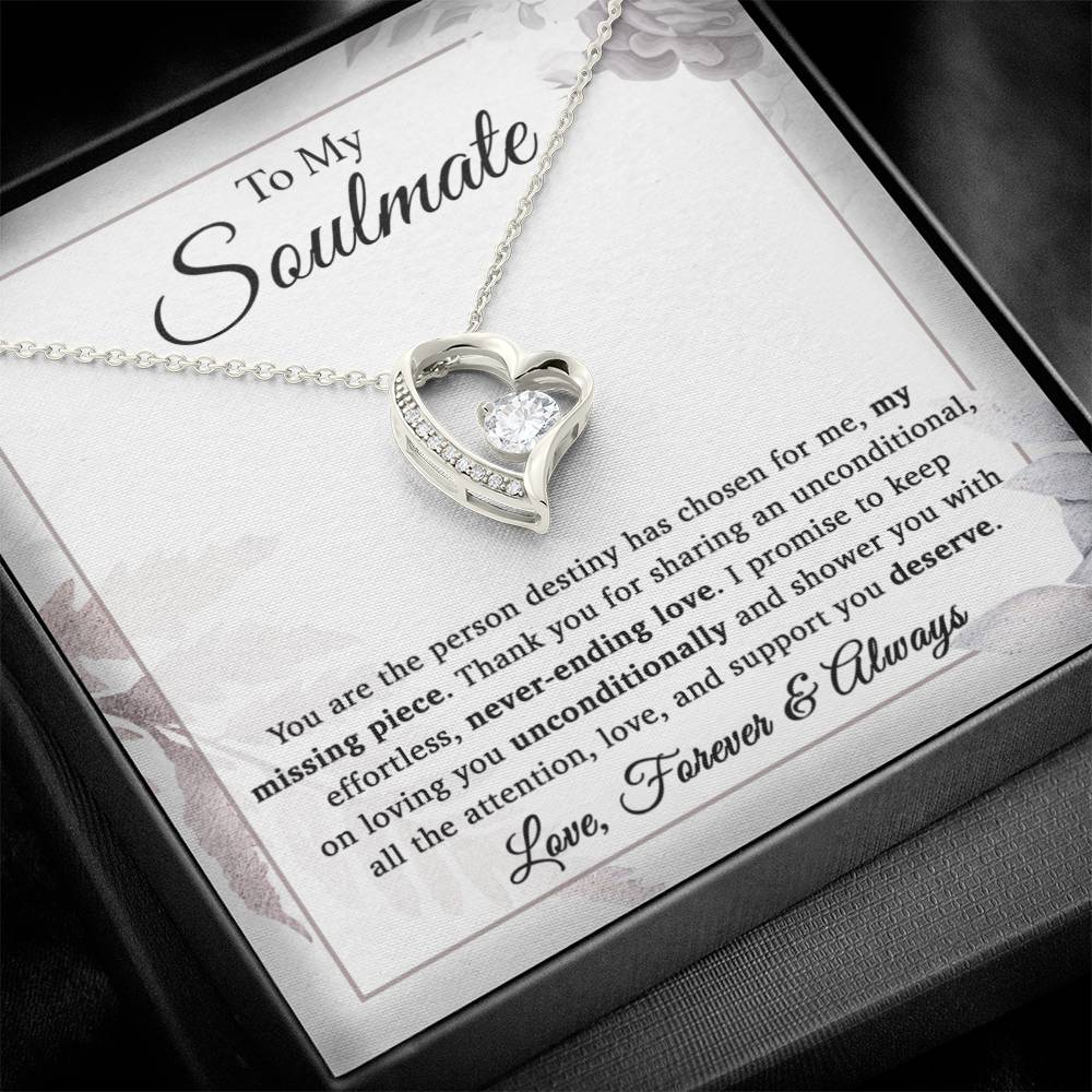 To My Soulmate Necklace Birthday Anniversary Gift for Wife Girlfriend