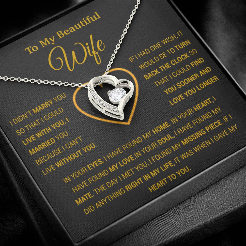 To My Wife Necklace, Gift For Wife, Anniversary Gift For Wife, Necklace For Wife 6_1_Gold