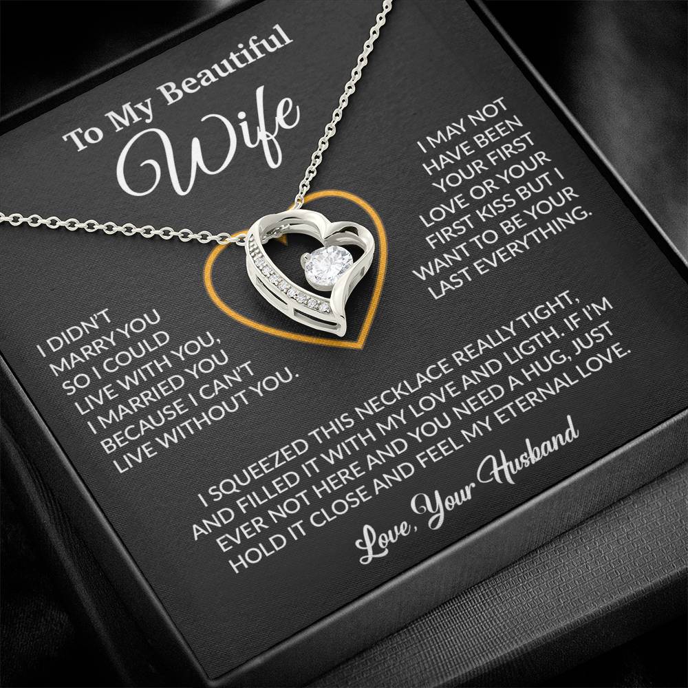 To My Wife Necklace, Gift For Wife, Anniversary Gift For Wife, Necklace For Wife 23_2_Black