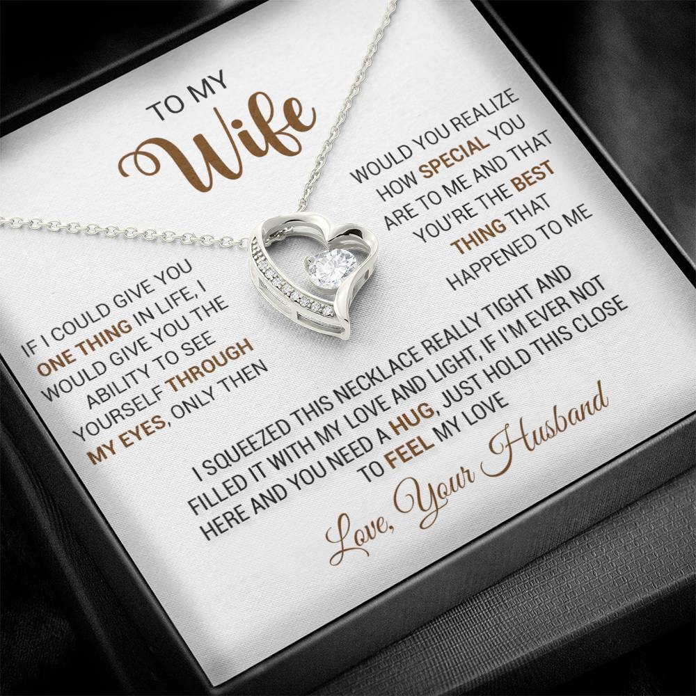 To My Wife Necklace, Gift For Wife, Anniversary Gift For Wife, Christmas Gift 25_9_White