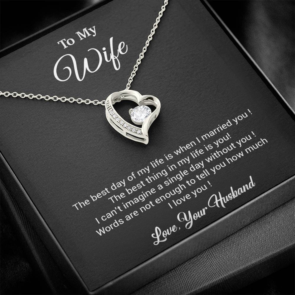 To My Wife Necklace, Gift For Wife, Anniversary Gift For Wife, Necklace For Wife 10_3_Black