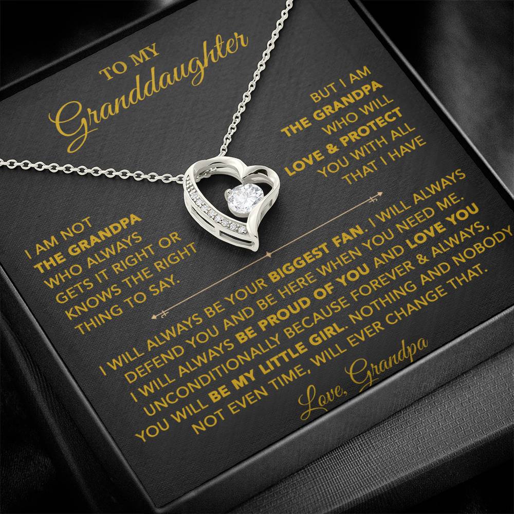 To My Granddaughter Necklace, Granddaughter Gift from Grandpa, Christmas Gift 28_8_Gold