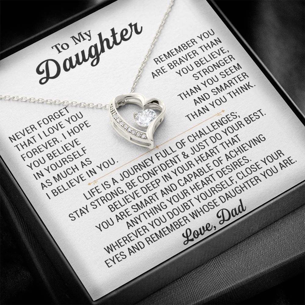 To My Daughter Necklace, Daughter Father Necklace, Daughter Gift From Dad 28_8_White