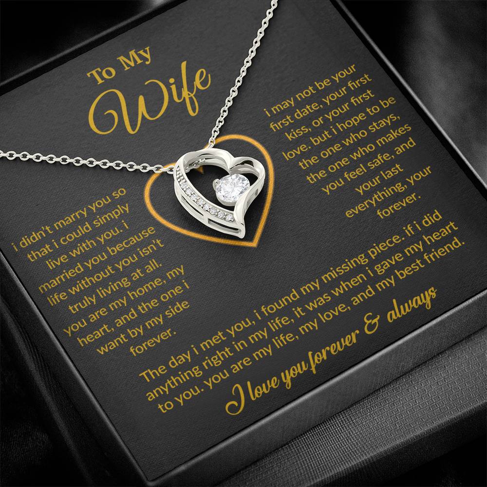 To My Wife Necklace, Gift For Wife, Anniversary Gift For Wife, Necklace For Wife 13_3_Black