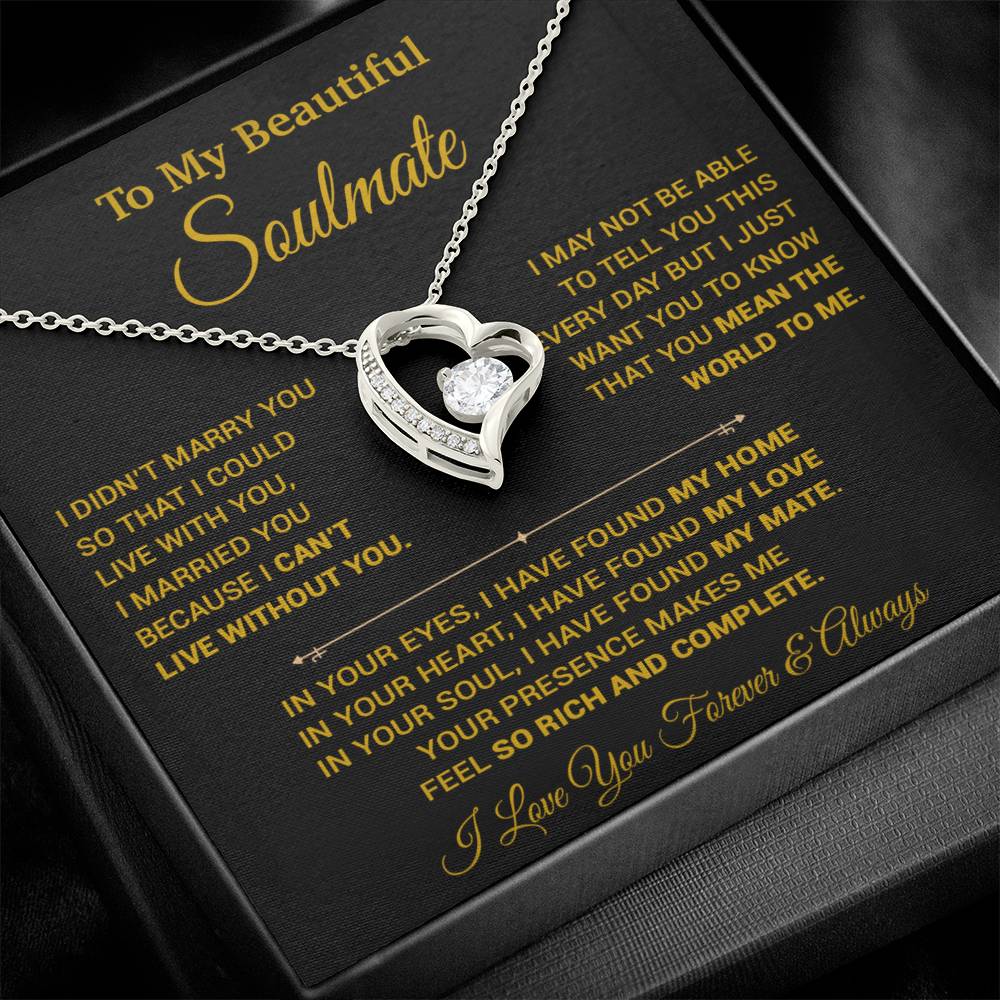 To My Soulmate Necklace, Gift For Wife, Soulmate Gift, Birthday Gift For Her
