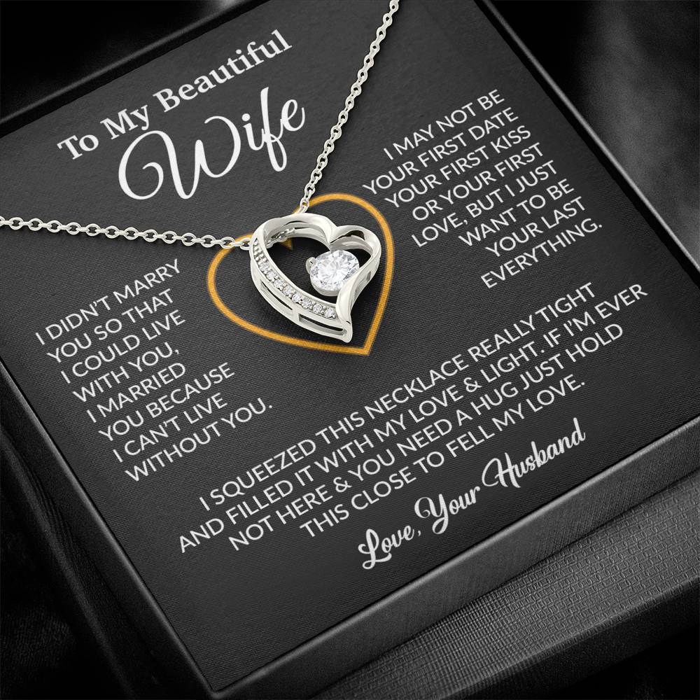 To My Wife Necklace, Wife Gift from Husband, Christmas Gift 7_12_Black