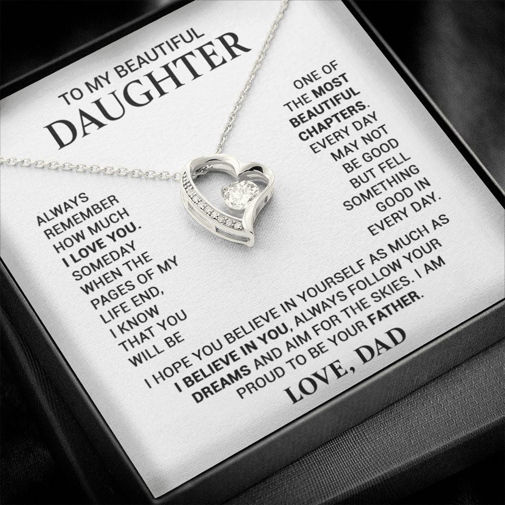 To My Daughter Necklace, Daughter Gift From Dad, Birthday Gift for Daughter22
