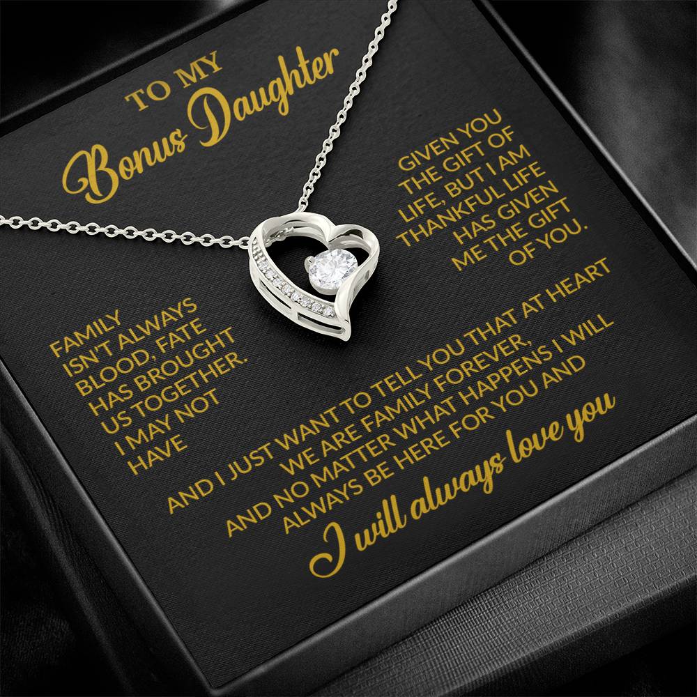 To My Bonus Daughter Necklace, Gift for Bonus Daughter, Step Daughter Birthday 26_11_Gold