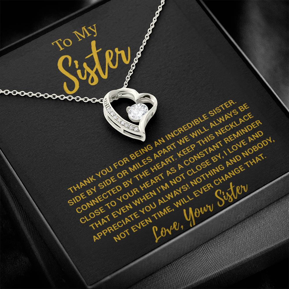 To My Sister Necklace, Brother to Sister, Birthday gift For Sister from Brother 13_8_Gold
