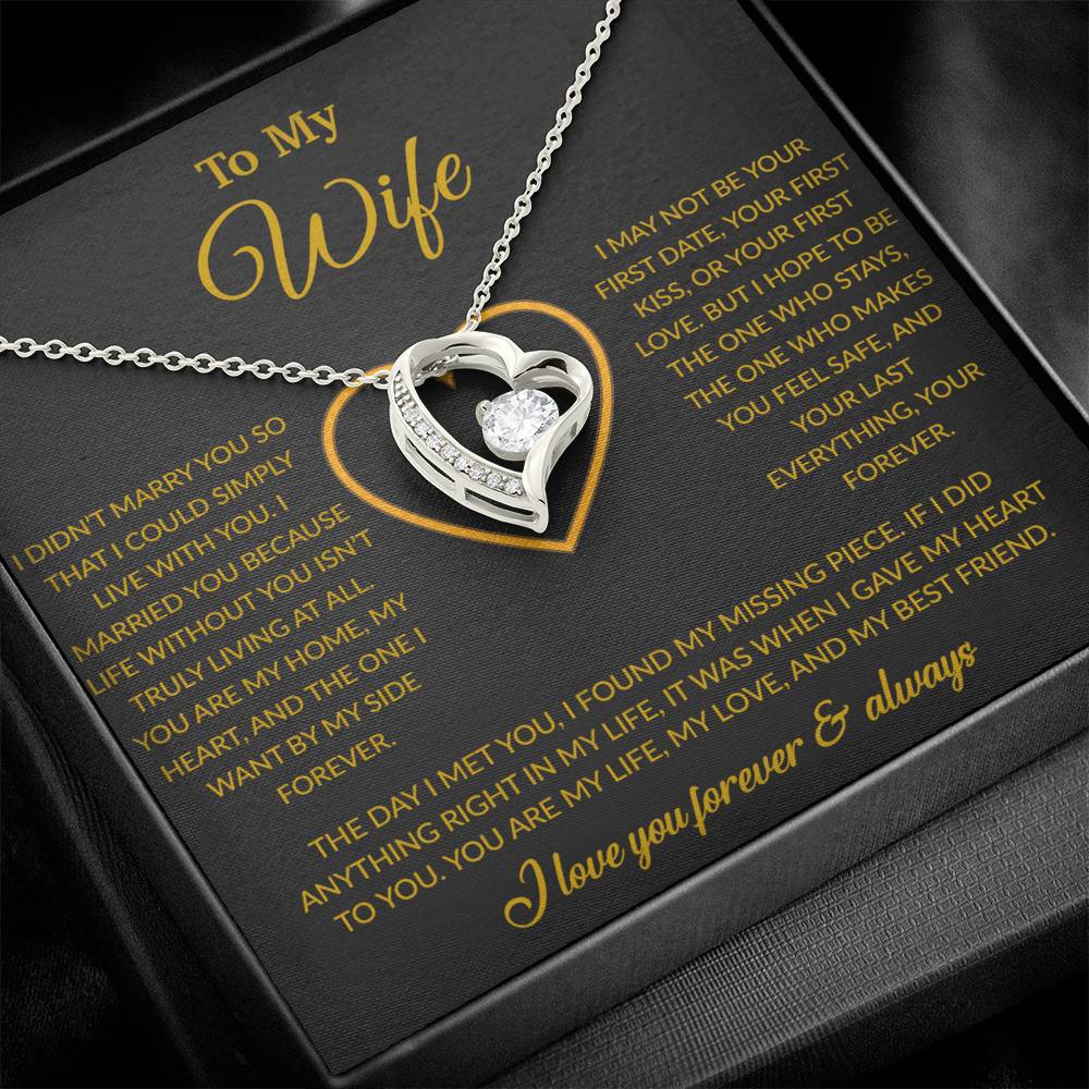 To My Wife Necklace, Gift For Wife, Anniversary Gift For Wife, Necklace For Wife 24_2_Gold